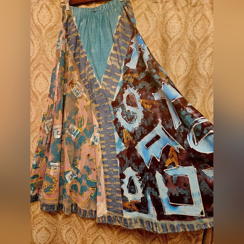 Vintage 80s/90s funky hand painted skirt!!